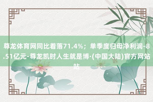 尊龙体育网同比着落71.4%；单季度归母净利润-8.51亿元-尊龙凯时人生就是博·(中国大陆)官方网站