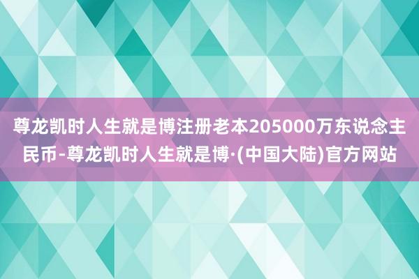 尊龙凯时人生就是博注册老本205000万东说念主民币-尊龙凯时人生就是博·(中国大陆)官方网站