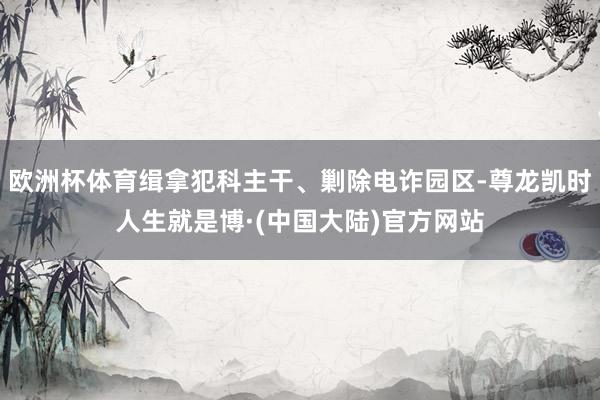 欧洲杯体育缉拿犯科主干、剿除电诈园区-尊龙凯时人生就是博·(中国大陆)官方网站