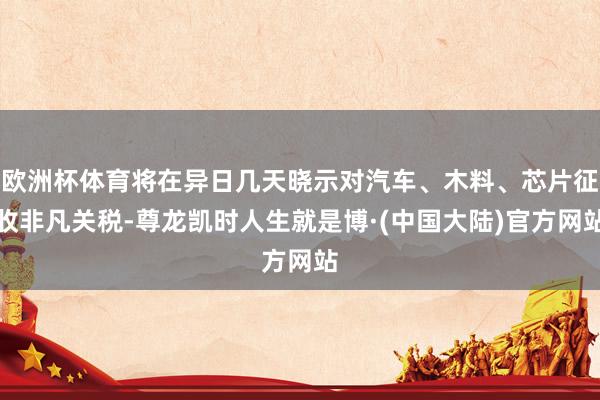 欧洲杯体育将在异日几天晓示对汽车、木料、芯片征收非凡关税-尊龙凯时人生就是博·(中国大陆)官方网站