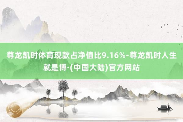 尊龙凯时体育现款占净值比9.16%-尊龙凯时人生就是博·(中国大陆)官方网站