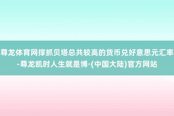 尊龙体育网撑抓贝塔总共较高的货币兑好意思元汇率-尊龙凯时人生就是博·(中国大陆)官方网站