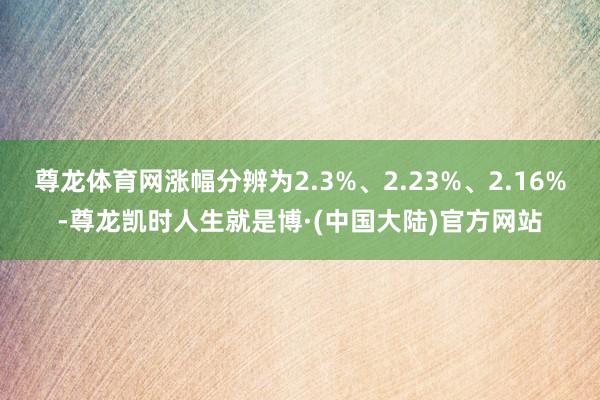 尊龙体育网涨幅分辨为2.3%、2.23%、2.16%-尊龙凯时人生就是博·(中国大陆)官方网站