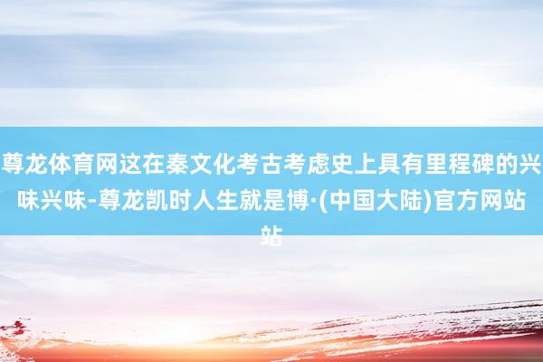 尊龙体育网这在秦文化考古考虑史上具有里程碑的兴味兴味-尊龙凯时人生就是博·(中国大陆)官方网站