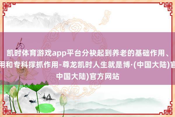 凯时体育游戏app平台分袂起到养老的基础作用、依托作用和专科撑抓作用-尊龙凯时人生就是博·(中国大陆)官方网站