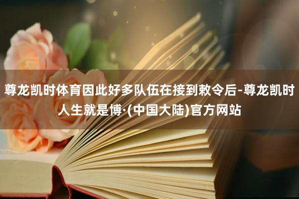 尊龙凯时体育因此好多队伍在接到敕令后-尊龙凯时人生就是博·(中国大陆)官方网站