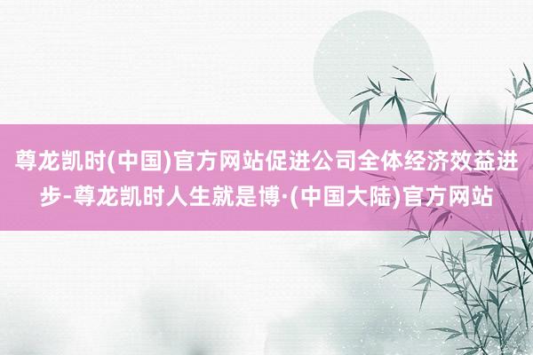 尊龙凯时(中国)官方网站促进公司全体经济效益进步-尊龙凯时人生就是博·(中国大陆)官方网站