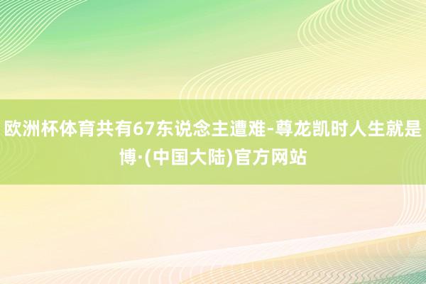 欧洲杯体育共有67东说念主遭难-尊龙凯时人生就是博·(中国大陆)官方网站
