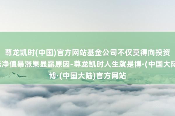 尊龙凯时(中国)官方网站基金公司不仅莫得向投资者充分揭示净值暴涨果显露原因-尊龙凯时人生就是博·(中国大陆)官方网站