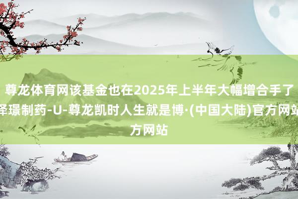 尊龙体育网该基金也在2025年上半年大幅增合手了泽璟制药-U-尊龙凯时人生就是博·(中国大陆)官方网站