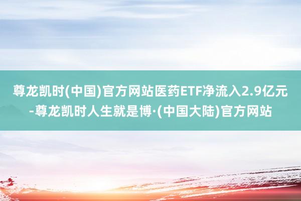 尊龙凯时(中国)官方网站医药ETF净流入2.9亿元-尊龙凯时人生就是博·(中国大陆)官方网站