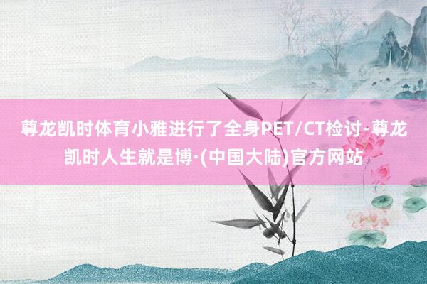 尊龙凯时体育小雅进行了全身PET/CT检讨-尊龙凯时人生就是博·(中国大陆)官方网站