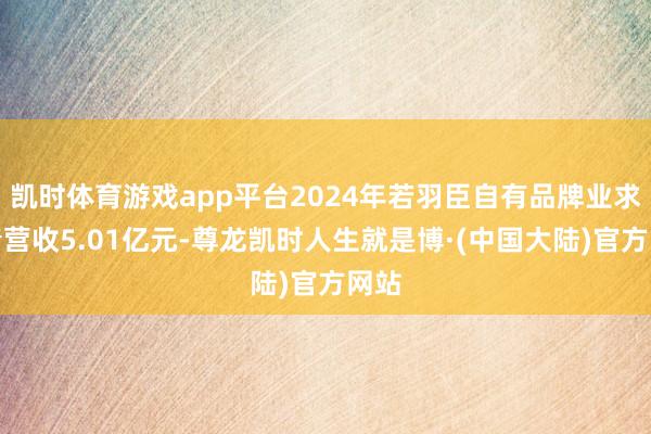 凯时体育游戏app平台2024年若羽臣自有品牌业求杀青营收5.01亿元-尊龙凯时人生就是博·(中国大陆)官方网站